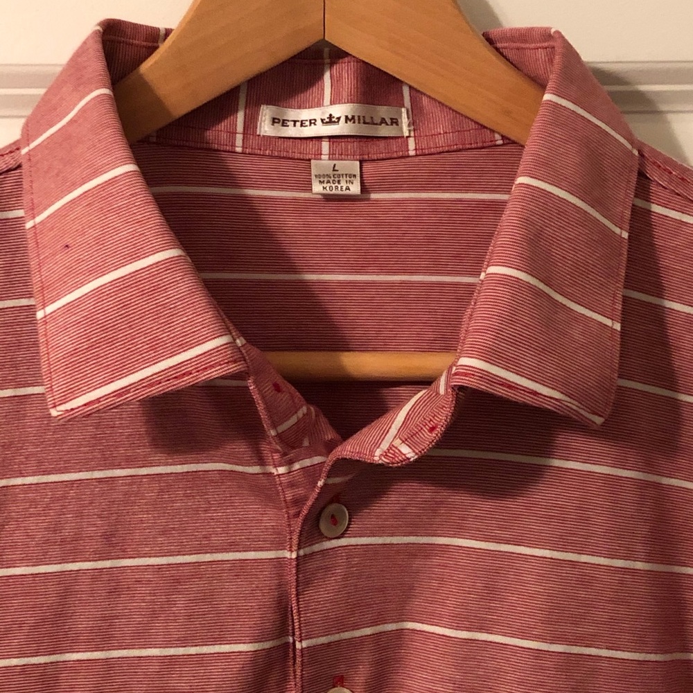 Peter Millar striped polo, L
